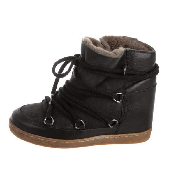 Isabel Marant Shoes - ÉTOILE ISABEL MARANT Knowles Wedge Black Booties size 7